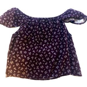 Maroon off-the -shoulder blouse